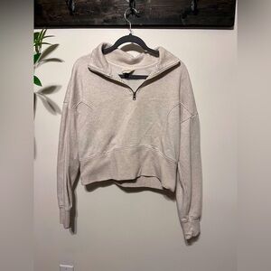 Cropped cream mid zip size large!